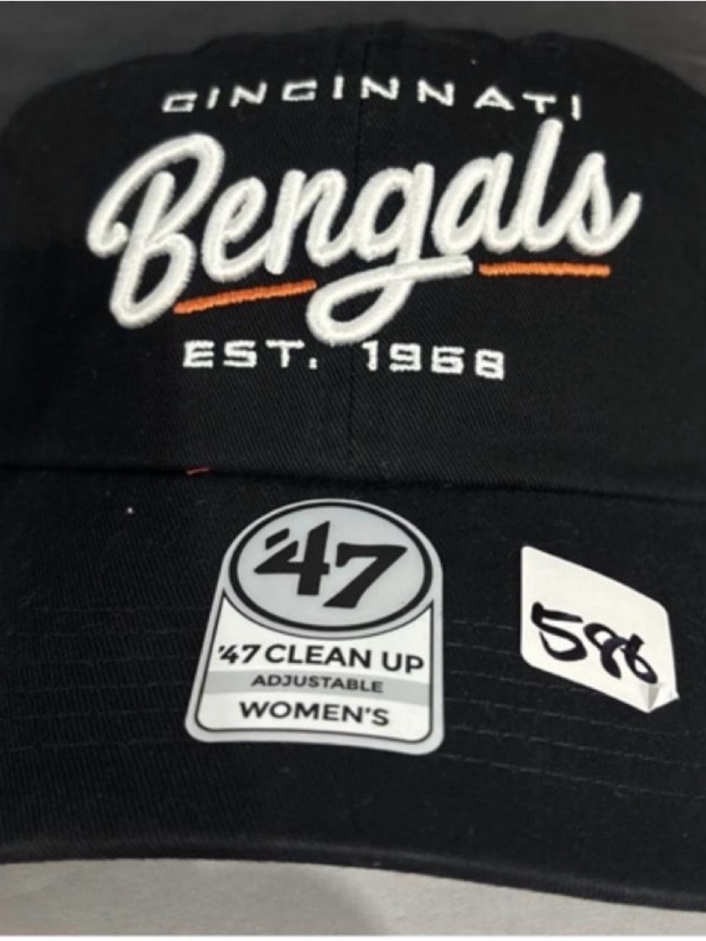 Women's Cincinnati Bengals 47 Clean Up Adjustable Cap - Black